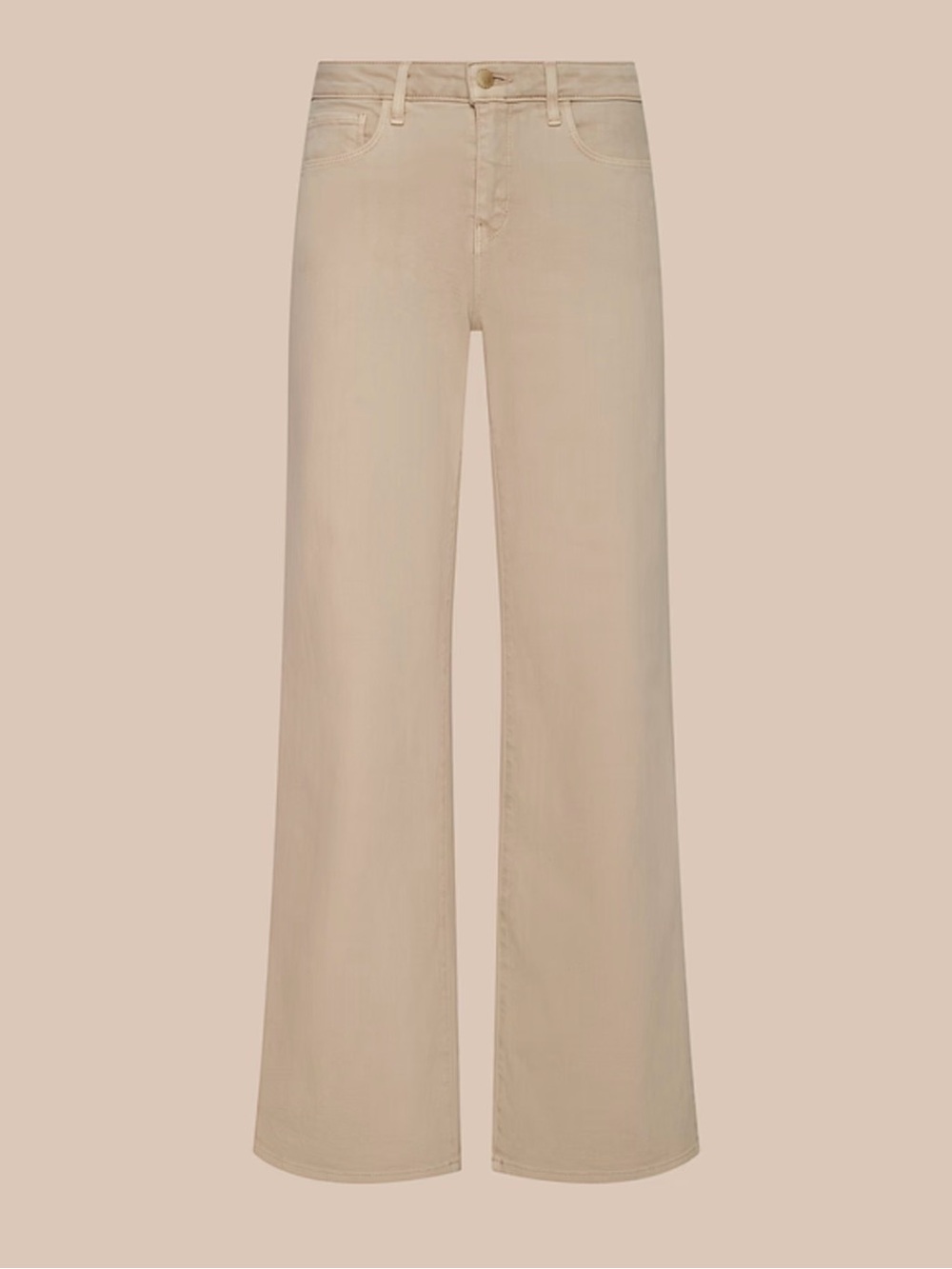 L'AGENCE Beige Wide-Leg Flare Jeans